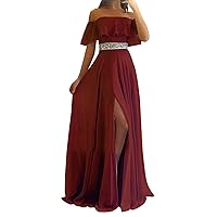 Lorderqueen Off Bridesmaid Dress Split Evening Prom Gown For Women
