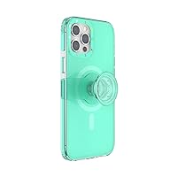 PopSockets: iPhone 12 Pro Max Case for MagSafe with Phone Grip and Slide, Case for iPhone 12 Pro Max, Wireless Charging Compatible- Spearmint