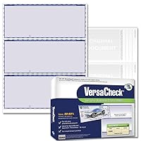 VersaCheck Secure Form #3000-750 Blank Business s 3 Per Sheet - Blue Premium - 250 Sheets