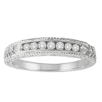 1/8 Carat (cttw) Diamond Women's Wedding Anniversary Band Ring Crafted in 925 Sterling Silver