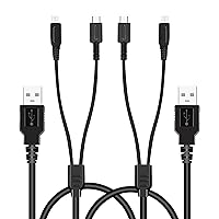 2Pack 2 in 1 USB Charger Cable Cord for Nintendo DS Lite, New 3DS(XL/LL), New 3DS, 3DS(XL/LL), 3DS, New 2DS(XL/LL), 2DS, DSi(XL/LL), DSi