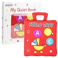 KAKIBLIN Quiet Book for Toddler Portable Baby Soft Activity Book Non-Toxic Early Learning Basic Life Skill Toy,Alphabets