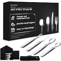 Bunmo Weighted Utensils for Tremors and Parkinsons Patients - Heavy Weight Silverware Set of Knife Fork and Spoon - Adaptive Eating Flatware (3