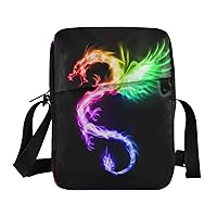 Dragon Messenger Bag for Women Men Crossbody Shoulder Bag Cute Crossbody Purse Small Shoulder Bag with Adjustable Strap for Travel Workout