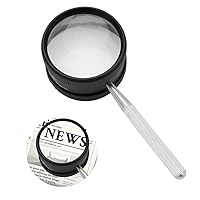 Handheld Magnifying Glass, 35X High Clarity Reading Magnifiers Portable Loupe for Macular Degeneration, Seniors Reading, Soldering, Inspection, Coins, Jewelry, Exploring （Diameter:50mm/1.97