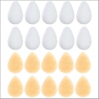 IMPRESA [20 Pack / 2 Textures] Facial Sponges for Daily Cleansing and Gentle Exfoliating - Buff Puff Style Exfoliating Pads for Removing Dead Skin, Dirt and Makeup - Reusable Puf, Made in The USA