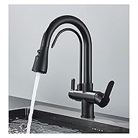 Purification Kitchen Faucet Pull-Out Kitchen Water Filter Faucet Deck Installation 360 Degree Rotating Three Way Mixer Sink Crane,Sink Faucet