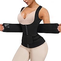 Sweat Waist Trainer for Women, 2 in 1 Sauna Vest with Sweat Belt Workout Tank Tops Waist Trimmer Slimming Shaper