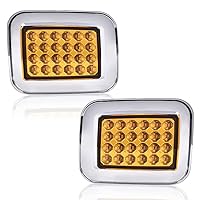 PIT66 LED Front Turn Signal Light Corner Parking Lamps, Compatible with Hummer H2 2003 2004 2005 2006 2007 2008 2009 Amber Lens Clear Housing Left and Right