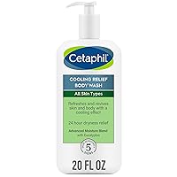 Cetaphil Cooling Relief Body Wash, For All Skin Types, 20 oz, Soothing Eucalyptus, 24 Hour Dryness Relief, Hypoallergenic, Fragrance, Paraben & Sulfate Free, Dermatologist Recommended Brand