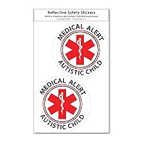 Medical Alert Autistic Child Reflective Decals (2 Pack, Small)
