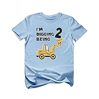 Tstars 2nd Birthday Shirt 2 Year Old Boy Gifts Construction Shirts for Toddler Kids