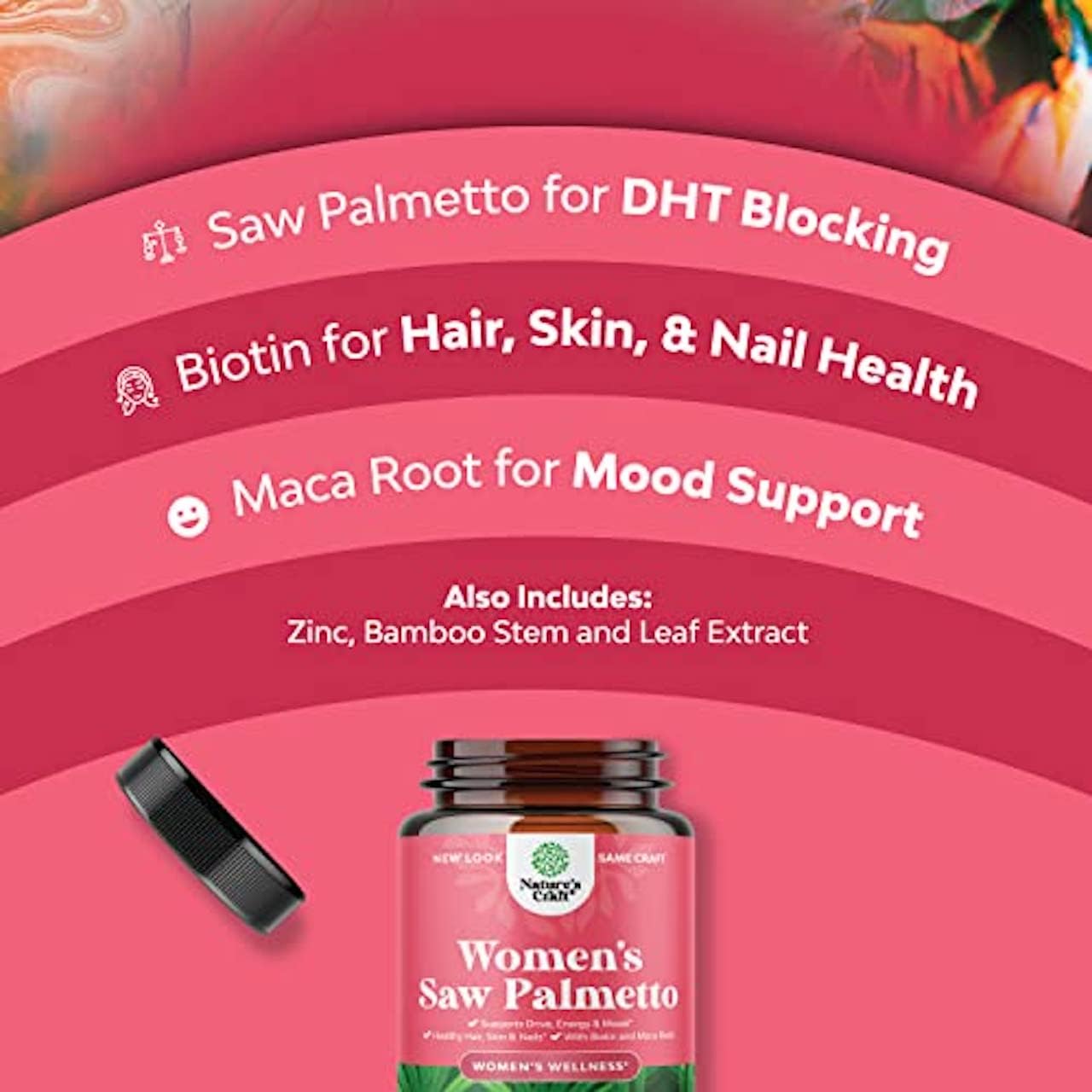 Natures Craft Bundle of Herbal Menopause Supplement and Extra Strength Saw Palmetto for Women - Perfect for Estrogen Balance - DHT Blocker Thickening Hair Vitamins for Hair Loss for Women