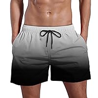 Hawaiian Ruched Tropical Straight Leg Beach Shorts for Man Summer Fall Gradient Loose Fit Shorts Man 2024 Fashion