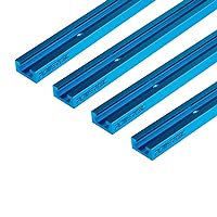 POWERTEC 71373 48 Inch Double-Cut Profile Universal T-Track with Predrilled Mounting Holes, 4 Pack, T Track for Woodworking Jigs and Fixtures, Drill Press Table, Router Table, Workbench