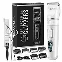 Dog Clippers Professional Heavy Duty Dog Grooming Clipper 3-Speed Low Noise High Power Rechargeable Cordless Pet Grooming Tools for Small & Large Dogs Cats Pets with Thick & Heavy Coats