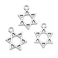 Taliyah 25 Pieces Hexagram Star of David Charm Jewelry Materials for DIY Materials