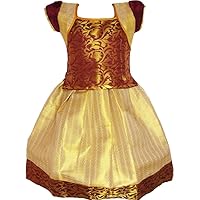 Girls - Semi Silk Frog & Top Set - Color - Gold