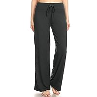 Leggings Depot Women's Drawstring Pajama Pants Wide Leg Casual Lounge Pants | Comfy Sleepwear | Yoga Pants