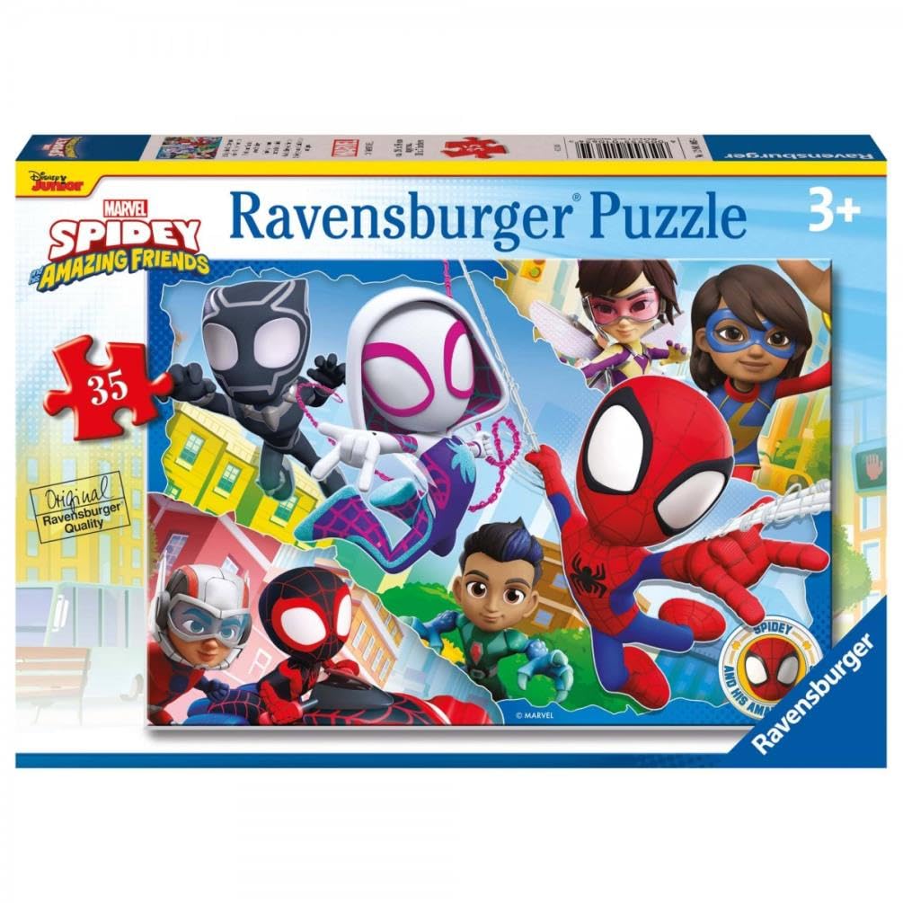 Ravensburger - Puzzle Spidey and his amazing friends, Marvel, Children's puzzle, 35 pieces, Puzzle with friends, Puzzle for children +3 years, Puzzle size 26.5x18cm