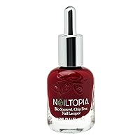 Nailtopia Bio-Sourced, Chip Free Nail Lacquer - All Natural, Strengthening Biotin and Superfood-Infused Polish - Chip Resistant Formula - Quick-Dry, Long Lasting Wear - Ruby Slippers - 0.41 oz