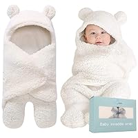 Baby Swaddle Blanket | Ultra-Soft Plush Essential for Infants 0-6 Months | Receiving Swaddling Wrap White | Ideal for Baby Boy Accessories and Newborn Registry | Perfect Baby Girl Shower Gift