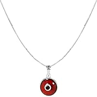 PICK YOUR CHARM - Blue Red or White Evil Eye Protection Charm Pendant on 20 Inch Silver Box Chain Necklace for Men & Women - Evil Eye Jewelry in 925 Sterling Silver