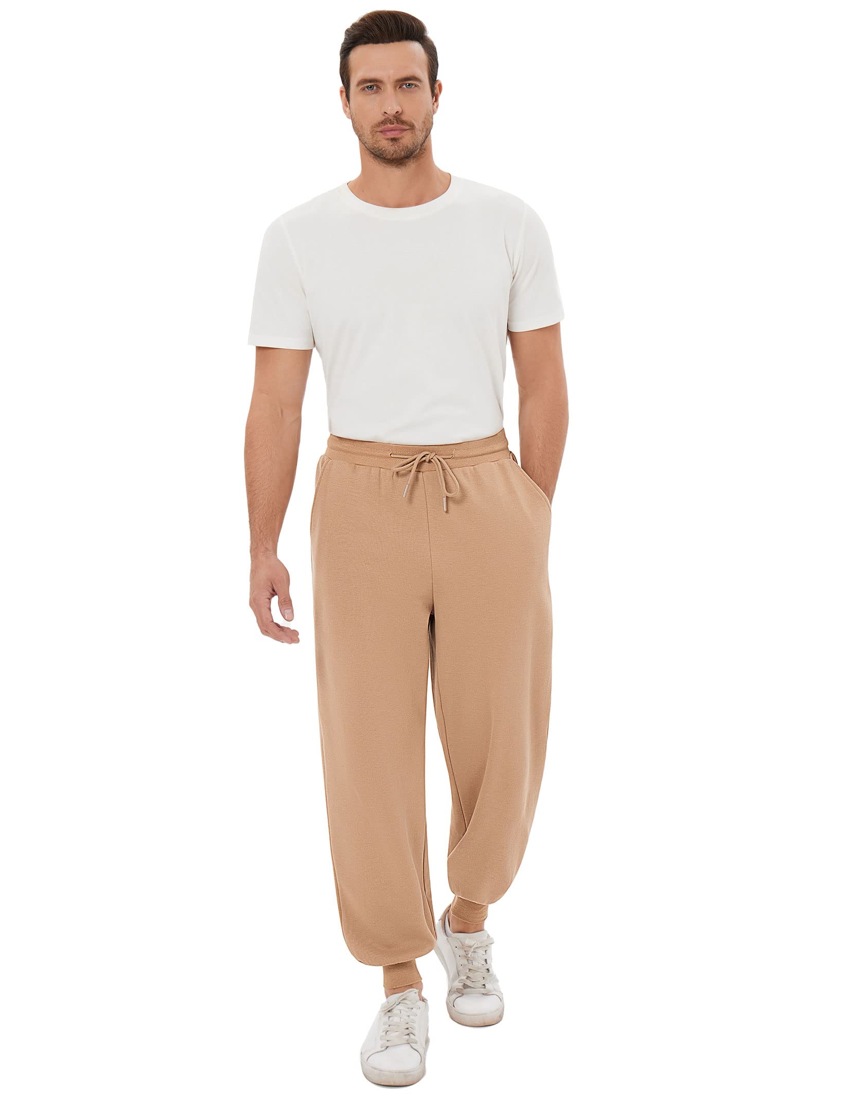 GymSmart Men's Casual Lounge Pajama Yoga Jogger Pants Open Bottom Sweatpants with Pockets