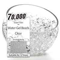 AINOLWAY 90,000 Clear Water Gel Beads for Vases Fillers Bead,Transparent  Gel Water Beads, Floating Candle Making,Wedding Centerpiece,Floral