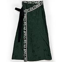 GMOIUJ Retro Heavy Industry Embroidered Half Skirt Autumn Ethnic Slim A-line Long Skirt(Size:XL)