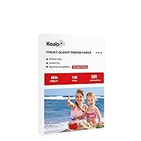 Koala Glossy Inkjet Photo Paper 5X7 Inches 48lb 100 Sheets Professional Glossy Photographic Paper Compatible with Inkjet Printer Use DYE INK 180GSM