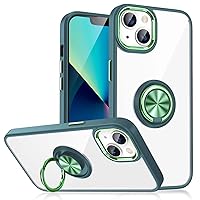 Four Corners Reinforced Magnetic Ring Phone Case for Samsung Galaxy A73 A53 A33 A72 A52 A13 A23 A12 5G 4G,Lens Protection Acrylic Back Cover(Green,A12 5G/4G)