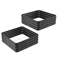 ENJOYBASICS Raised Garden Bed Outdoor, Thickened Bottomless Garden Beds for Gardening 3x3x1 FT, 2 Pack Plastic Raised Planter Box for Growing Vegetables, Fruits, Flower, Herb