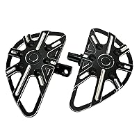 Foot Pegs Motorcycle CNC Foot Pegs Floor Foot Rest Pedal Black Chrome For Harley Softail Touring Road Glide Road King Dyna Fat Boy Pegs Footrest (Color : Black)