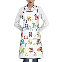 Cute Cactus Print Novelty Kitchen Apron with Pockets for Women Cooking Baking Gardening Adjustable Funny