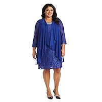 R&M Richards Women's Short Lace Mother of The Bride Dress with Jacket
