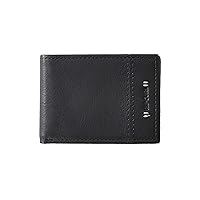 Rip Curl Stacked RFID Slim Leather Wallet, Black, 8 Card Slots, RFID Protection, Zipper Coin Pocket, Men's
