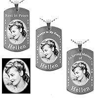 In Loving Memory Custom Photo Engraving Dogtags Pendant Necklace RIP Rest in Peace Always in My Heart