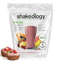 Superfood Shake, Healthy Vegan Dessert Powder with Plant Protein, Probiotics, Adaptogens, and Vitamins (Strawberry, 30 Day Supply)