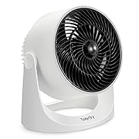 Tredy Air Circulator Fan,Small Quiet TurboForce Desk Fans with Base-Mounted Controls,3 Speed Cooling Fan,Floor Fan for Whole Room Home Bedroom Office-8 Inches