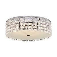 BAZZ PL3416ON Glam Round Ceiling Fixture Halogen Easy Installation Dimmable with 6 G9 Bulbs Included, 16