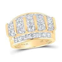 The Diamond Deal 14kt Yellow Gold Mens Round Diamond Band Ring 4 Cttw