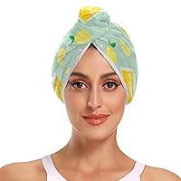 Lemon Microfiber Hair Towel for Women Anti Frizz Super Absorbent Quick Drying Hair Towel Wrap for Women Wet Hair Kids Curly Hair Long Hair