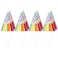 Rainbow Birthday Paper Party Hats - 8 Count, Fun & Vibrant Design, Premium Quality Party Hats For Parties & Events