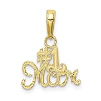 10k Gold Number 1 Mom Charm Pendant Necklace Measures 16.5x13.75mm Wide Jewelry for Women