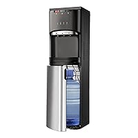 Euhomy Self Cleaning Bottom Loading Water Cooler Dispenser, with UV Lights Stainless Steel Water Cooler for Home, Office, Living Room, 3 Or 5 Gallon Bottle，Black