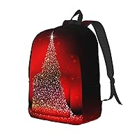 Canvas Backpack For Women Men Laptop Backpack Christmas Tree Glittering Travel Daypack Lightweight Casual Backpack