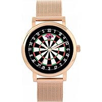 Pink Dartboard 180 Mens Wrist Watch 42mm Case Custom Design