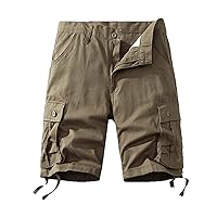 Mens Cargo Sweat Shorts, Outdoor Hiking Cargo Short for Men, Twill Cotton Athletic Workout Capri Jogger Shorts Causal Pant