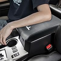 BOYOUS Car Armrest Cover Waterproof Center Console Pad Covers Scratch Resistance Leather Protector Interior Decoration Accessories Fit for Toyota 4Runner 2010-2023（Carbon Fiber）